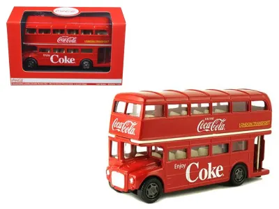 Motorcity Classics PEDCY464001 - 1960 Routemaster London Double Decker Bus Red Coca-Cola 164 