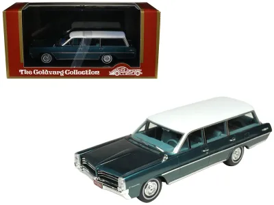 Goldvarg Collection GC-093A - 1964 Pontiac Safari Gulfstream Aqua Metallic with White Top 