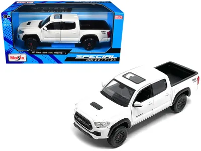 Maisto 32910WH - 2023 Toyota Tacoma TRD PRO Pickup Truck White with Sunroof S
