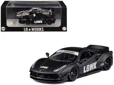 CM Models CM64-LB488-INA - LB Works 488 LBWK Matt Black 164 Diecast Model Car by CM Mod