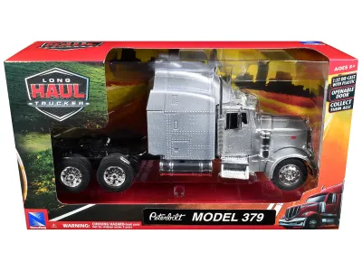 New Ray 52803B - Peterbilt 379 Truck Tractor Silver Metallic Long Haul Trucke