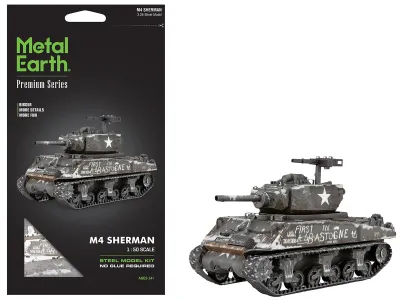Metal Earth 1-PS2024 - Model Kit United States M4 Sherman Tank (Moderate Difficulty