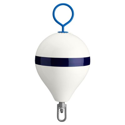 Polyform CM-2 WHT W/STR - Polyform 13.5 CM Mooring Buoy wGalvanized Iron - White Blue 