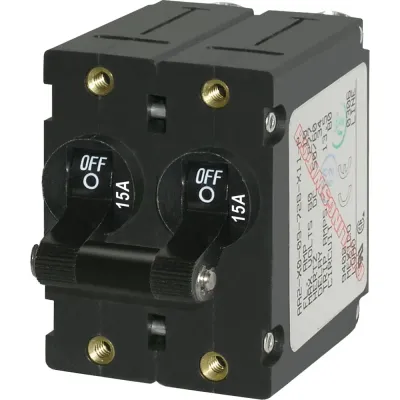 Navico Group 7234 - Blue Sea 7234 A-Series Double Pole Toggle - 15A - Black