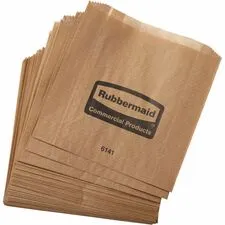 Rubbermaid RCP 614100 - Rubbermaid Commercial Waxed Receptacle Bags - Kraft Paper - 