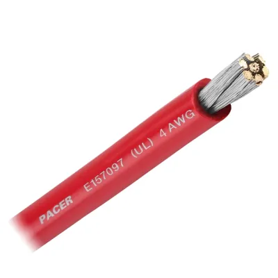 Pacer Group WUL4RD-FT - Pacer Red 4 AWG Battery Cable - Sold By The Foot