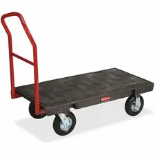 Rubbermaid RCP 443600BLA - Rubbermaid Commercial Heavy-duty Platform Truck - Push Handl