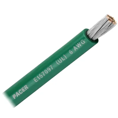 Pacer Group WUL6GN-FT - Pacer Green 6 AWG Battery Cable - Sold By The Foot