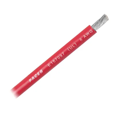 Pacer Group WUL8RD-FT - Pacer Red 8 AWG Battery Cable - Sold By The Foot