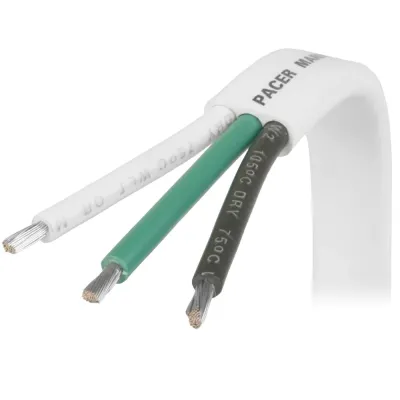 Pacer Group W8/3-50 - Pacer 83 AWG Triplex Cable - BlackGreenWhite - 50