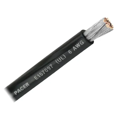 Pacer Group WUL6BK-FT - Pacer Black 6 AWG Battery Cable - Sold By The Foot