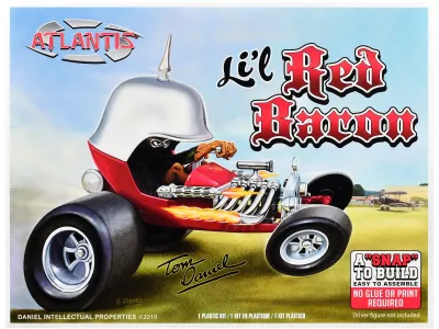 Atlantis ALM-6650 - Model Kit Tom Daniels Lil Red Baron Show Rod (Snap-to-Build)