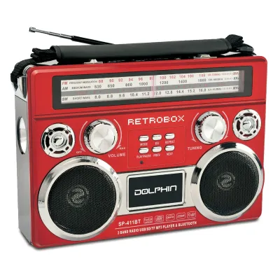 DOLPHIN AUDIO SP-411BT - RED - RETROBOX PRTBL MINI SPKR