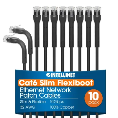 INTELLINET NETWORK SOLUTIONS(R) 745215 - 10PK 10FT CT6 FB PCBL BLK