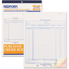 Dominion Blueline Inc RED 1L147 - Rediform 3-Part Carbonless Purchase Order Book - 3 Part - 8.