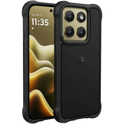 SALOM AMERICA COMPANY EDGE26-SC-RG-BK - MOTOROLA EDGE 2026 TEXTURED CASE - BLACK; WITH MICROFIBER IN
