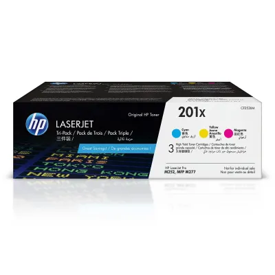 HP CF253XM - HP 201X 3-Pack High Yield CyanMagentaYellow Toner Cartridges