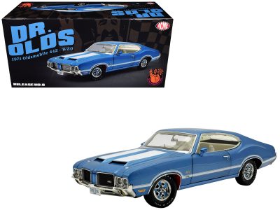 Acme A1805632 - 1971 Oldsmobile 442 W30 Dr. Olds Release 6 Viking Blue Metal