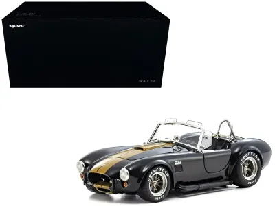 Kyosho KS08048BKG - Shelby Cobra 427 SC Black with Gold Stripes 118 Diecast Mode