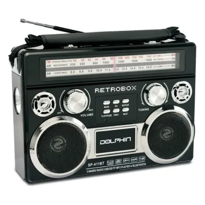 DOLPHIN AUDIO SP-411BT - BLK - RETROBOX PRTBL BT SPKR