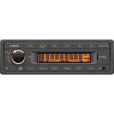 VDO TRW312UB-OR - VDO 12V Radio wFM RDS Tuner MP3WMAUSBBluetooth - Orange Illu