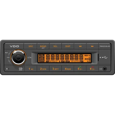 VDO TRW323UB-OR - VDO 24V Radio wFM RDS Tuner MP3WMAUSBBluetooth - Orange Illu