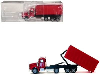 Promotex 006605R - Peterbilt 367 Roll-Off Dump Truck Red with Red Box 187 (HO) 