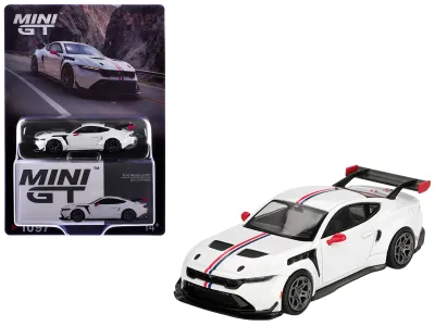 Mini GT MGT01097 - Ford Mustang GTD Spirit of America White with Red and Blue S