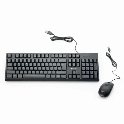 VERBATIM 70734 - VERBATIM WIRED KEYBOARD AND MOUSE 3 BUTTON.
