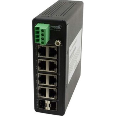 Transition Networks SISTP1040-382-LRT - HARDENED UNMANAGED SWITCH, 8-PORT GE POE+, 2 SFP, 240W POE, 