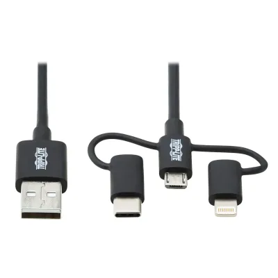 Eaton Tripplite M101-006-LMC-BK - EATON, USB-A TO LIGHTNING, USB MICRO-B AND USB C SYNCCHARGE 
