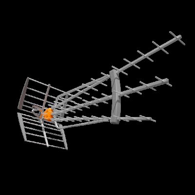 TELEVES 149784 - DAT BOSS LR UHF Antenna WPre-Amplifier, Long RangeFringe (14