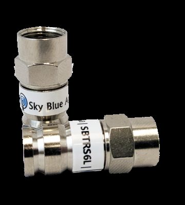 SKY BLUE ANTENNA SBTRS6L - RG6 Compression Connector F-Fitting for RG6 Coax Cable Locki