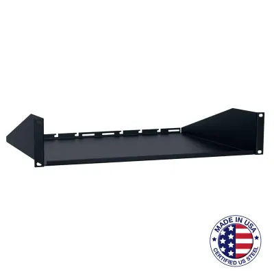 LOWELL MANUFACTURING US-110 - Rack Utility Shelf-1u, 10in D, Blk