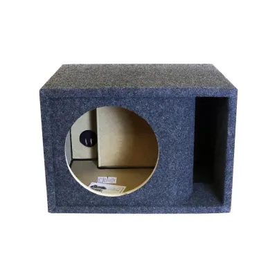 ATREND 8SQVKFATREND - Single 8 Kerf-Vented Empty Woofer Enclosure - Charcoal Carpe