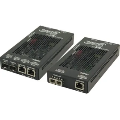 Transition Networks SGPAT1040-305-NA - (2) 101001000 POE+ RJ-45 TO (2) OPEN DUAL SPEED SFP PORT MED