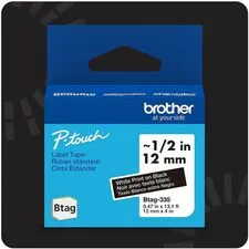 Brother BTAG335 - P-touch BTAG-335 White on Black Label Tape - x 1532 Width x 