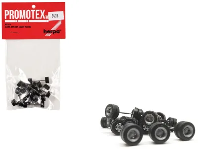 Promotex 005493BK - Goldhofer Trailer Wheelsets (12 Sets) 187 (HO) Plastic Model