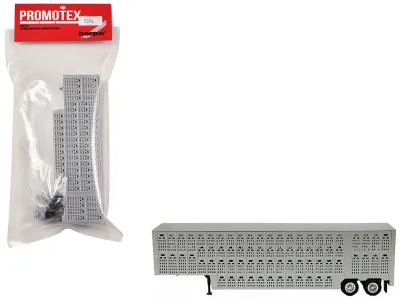 Promotex 005354S - Livestock Trailer Silver 187 (HO) Plastic Model by Promotex