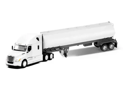 Welly 32697W-WHW - Freightliner Cascadia Truck White with White Tanker Trailer 
