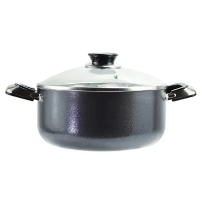 EUROHOME 9424 - 5QT STOCK POT WGLASS LID