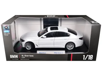 Heimanba H1282W - BMW 5 Series LCI White Metallic with Moonroof 118 Diecast Mo