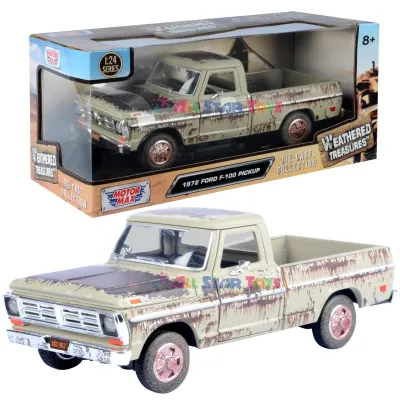 Motormax 79074BG - 1972 Ford F-100 Pickup Truck Beige (Rusted) Weathered Treasu