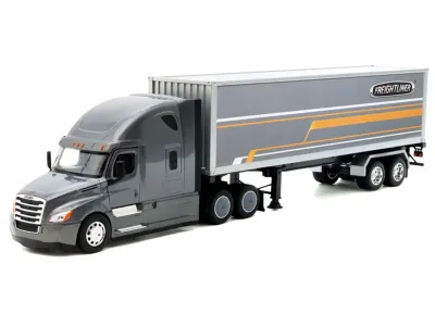 Welly 32696W-MJ-C - Freightliner Cascadia Truck Gray Metallic with Gray Containe