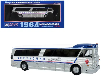 Iconic Replicas 87-0629 - 1964 MCI MC-5A Coach Bus Greyhound Canada White with Blue St