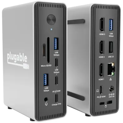 Plugable Technologies UD-MSTH3 - USB C MST Triple Display Dock