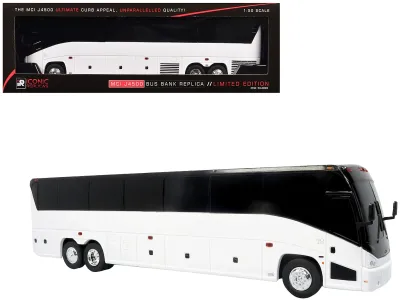 Iconic Replicas 50-0093 - MCI J4500 Coach Bus Bank White Limited Edition 150 Model by 