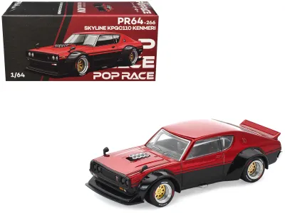 Pop Race PR640266 - Skyline KPGC110 Kenmeri RHD (Right Hand Drive) Red Metallic 