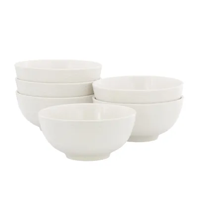 ELAMA ELM-OPHELIA6CB - Elama Ophelia 6 Piece Stoneware Cereal Bowl Set in White