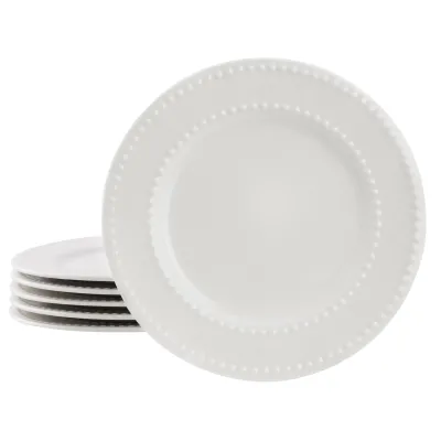 ELAMA ELM-OLEVIA6S - Elama Olevia 6 Piece Embossed Dot Stoneware Salad Plate Set 